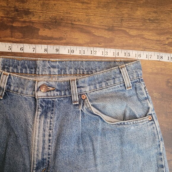 Vtg Levi's 580 Baggy Jeans Orange Tab USA Men 34x32 (Fits 32x30) 90's Light Wash - Picture 7 of 11